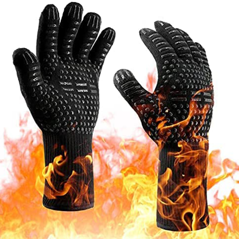Oven Mitt Silicone - Пара термостойких огнеупорных силиконовых перчаток для
