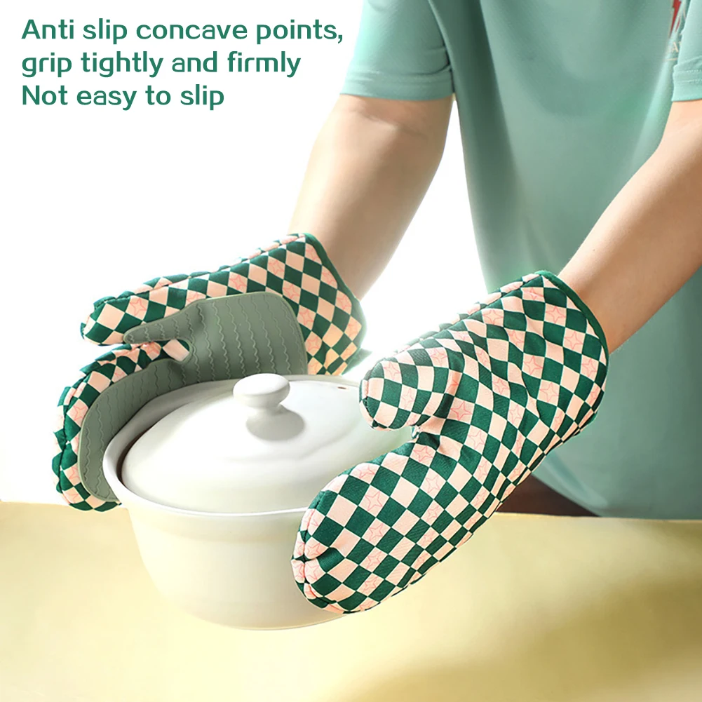 Oven Mitt Silicone - Силиконовые термостойкие кухонные перчатки-прихватки, утолщенные, нескользящие,