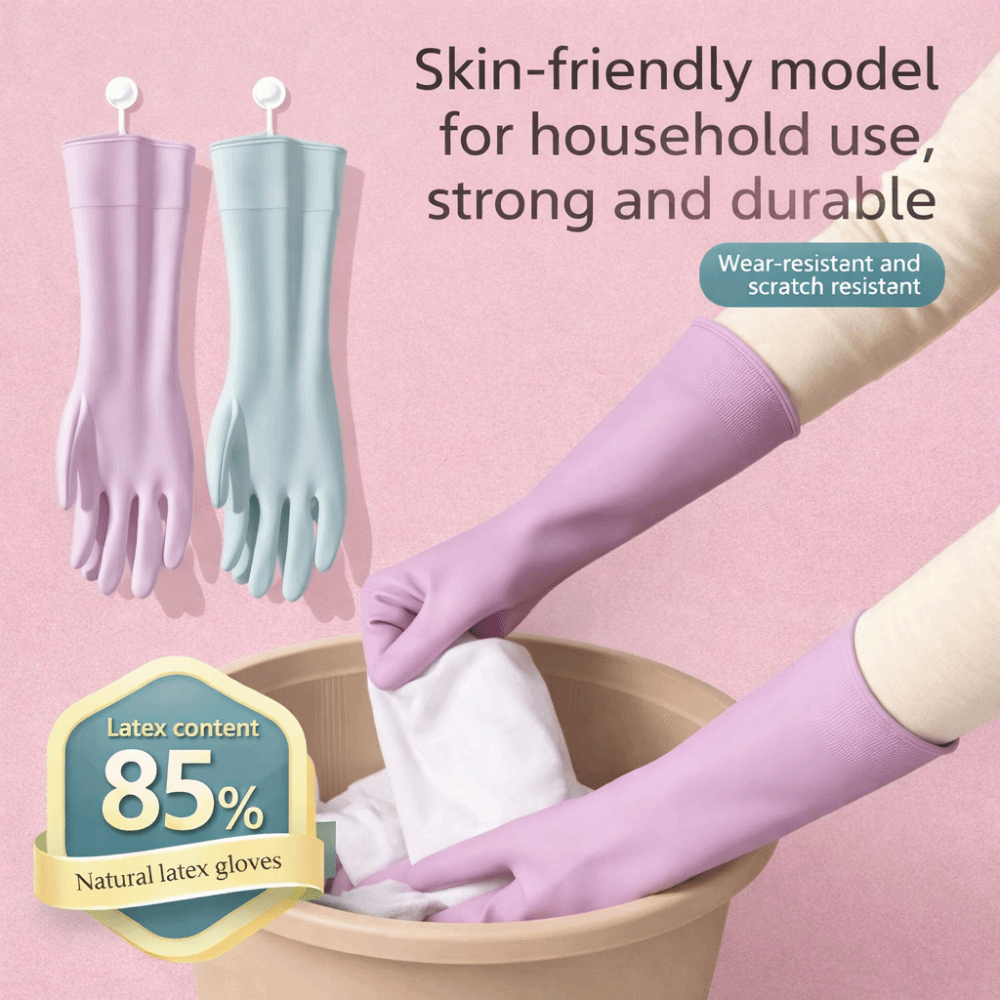 Dish Glove Rubber - Латексные перчатки для мытья посуды с