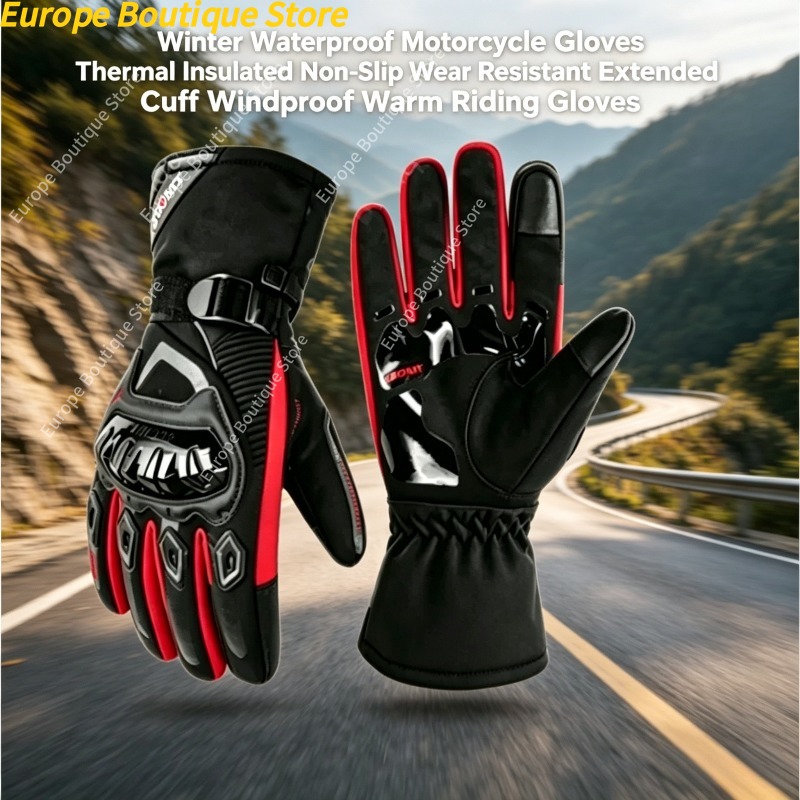 Winter Glove Insulated - Водонепроницаемые, ветрозащитные, нескользящие зимние мотоциклетные перчатки,