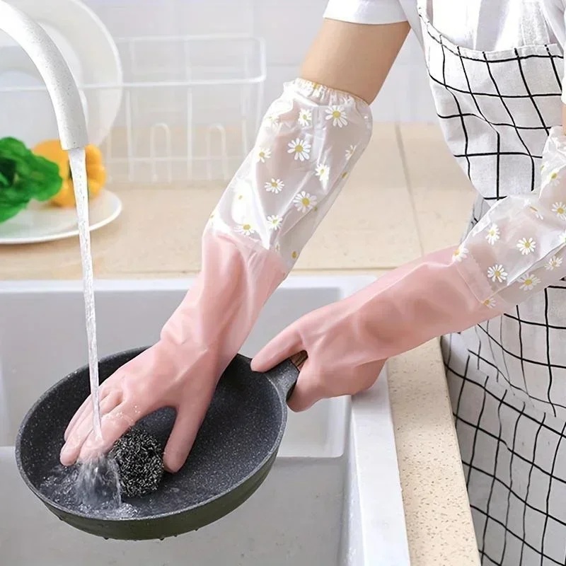Резиновые перчатки с длинными  – обзор и цена Dish Glove Rubber