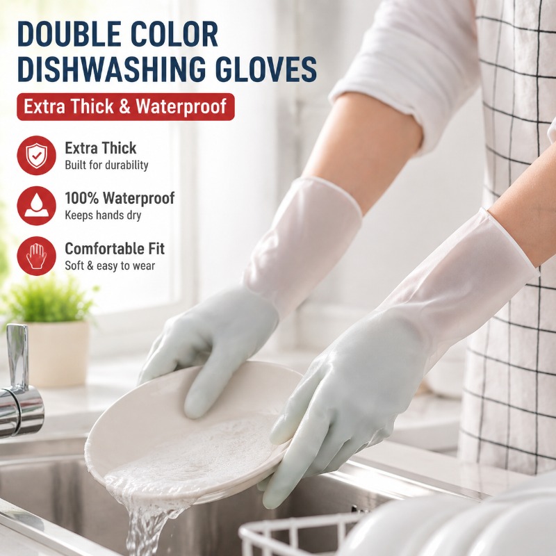 Двухцветные перчатки для мытья – обзор и цена Dish Glove Rubber