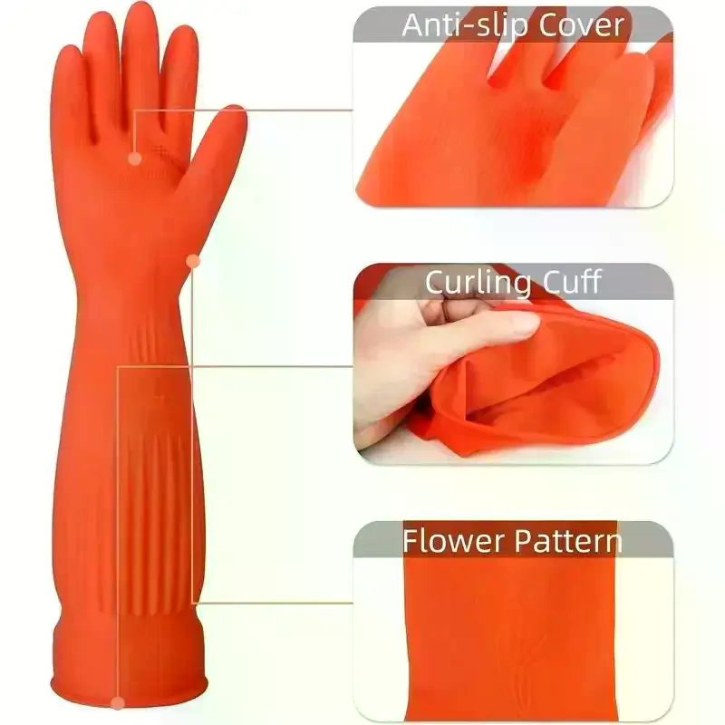 Длинные многоразовые резиновые – обзор и цена Dish Glove Rubber